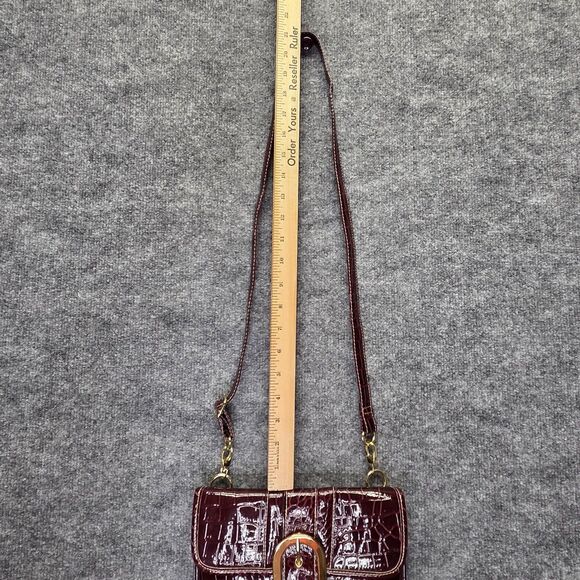 3 Piece Croc Embossed Handbag Set Womens Crossbody Purse Wallet Clutch Vinyl - Picture 9 of 10